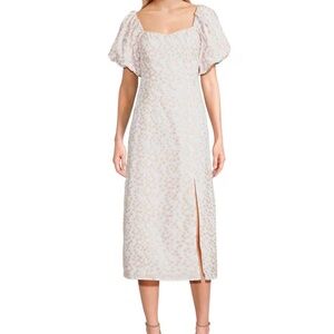 GB Embroidered Floral Print Midi Dress